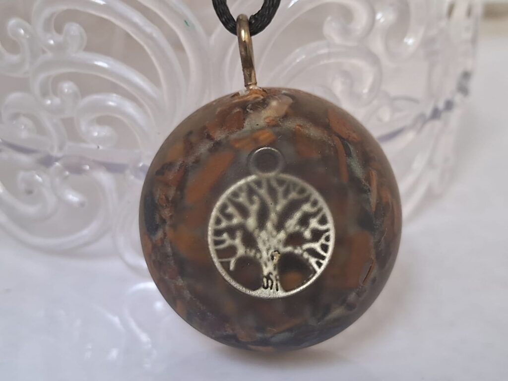 Tiger Eye Tree of Life Orgonite Pendant