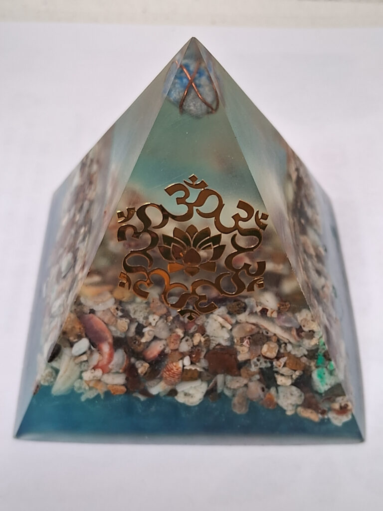 Ocean Harmony Orgonite Pyramid 9 cm