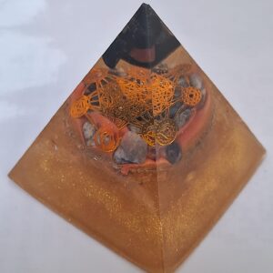 black onyx metatron orgonite Pyramid 5 cm